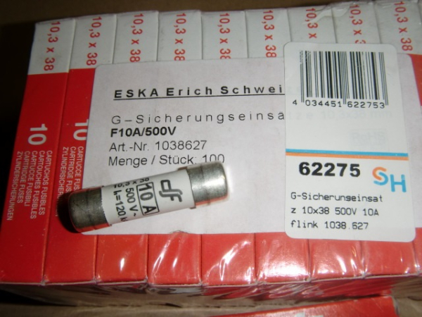 1038.637 G-Sicherungseinsatz 10x38mm flink 10A